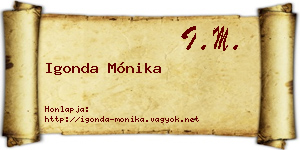 Igonda Mónika névjegykártya